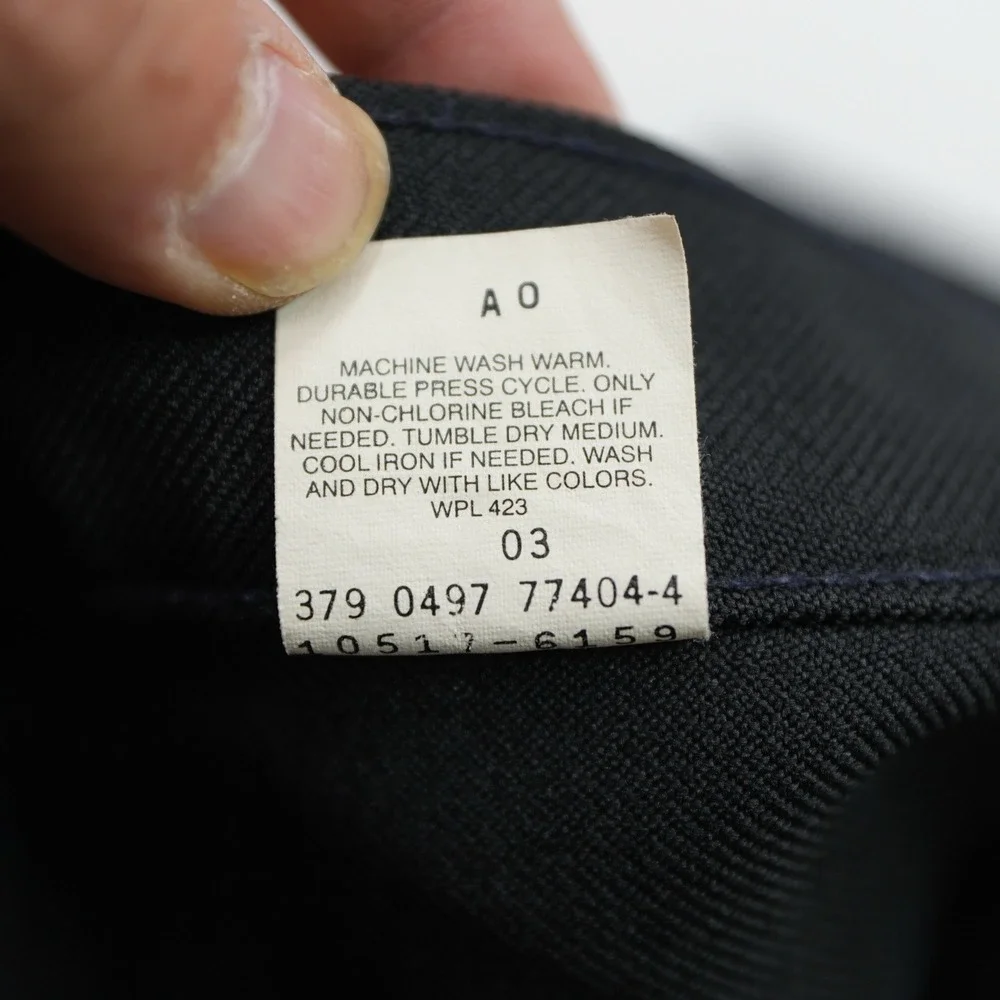Vintage Levi's Sta-Prest Pants Mens 39X22 Black Polyester 90s VTG Black gold tab